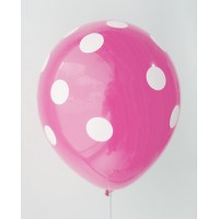 Rose - White Polkadots Printed Balloons